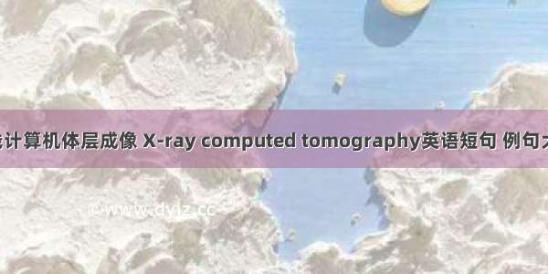 X线计算机体层成像 X-ray computed tomography英语短句 例句大全