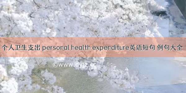 个人卫生支出 personal health expenditure英语短句 例句大全