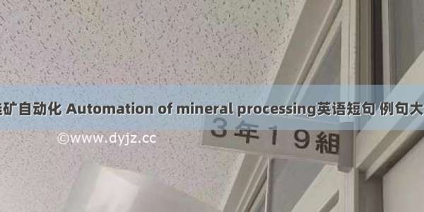 选矿自动化 Automation of mineral processing英语短句 例句大全