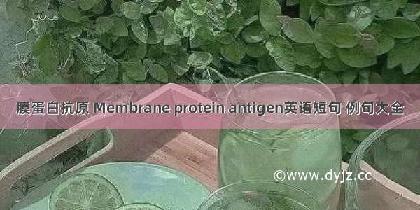 膜蛋白抗原 Membrane protein antigen英语短句 例句大全