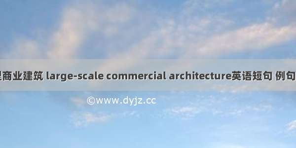 大型商业建筑 large-scale commercial architecture英语短句 例句大全