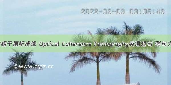 光学相干层析成像 Optical Coherence Tomography英语短句 例句大全