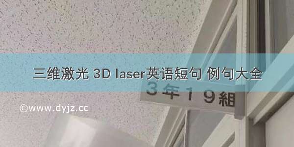 三维激光 3D laser英语短句 例句大全