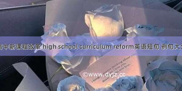 高中新课程改革 high school curriculum reform英语短句 例句大全