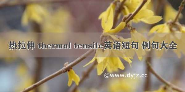 热拉伸 thermal tensile英语短句 例句大全