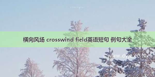 横向风场 crosswind field英语短句 例句大全