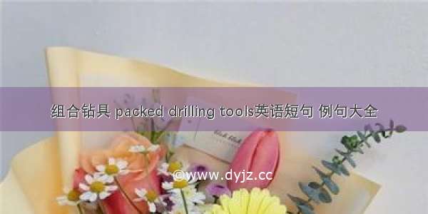 组合钻具 packed drilling tools英语短句 例句大全