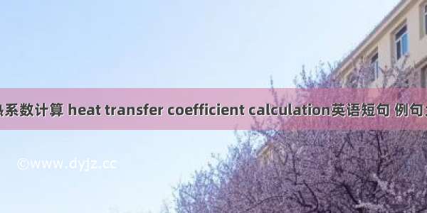传热系数计算 heat transfer coefficient calculation英语短句 例句大全
