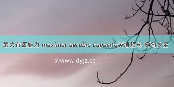 最大有氧能力 maximal aerobic capacity英语短句 例句大全