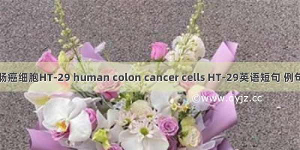 人结肠癌细胞HT-29 human colon cancer cells HT-29英语短句 例句大全