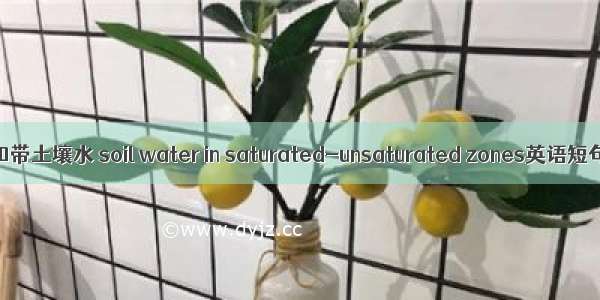 饱和与非饱和带土壤水 soil water in saturated-unsaturated zones英语短句 例句大全