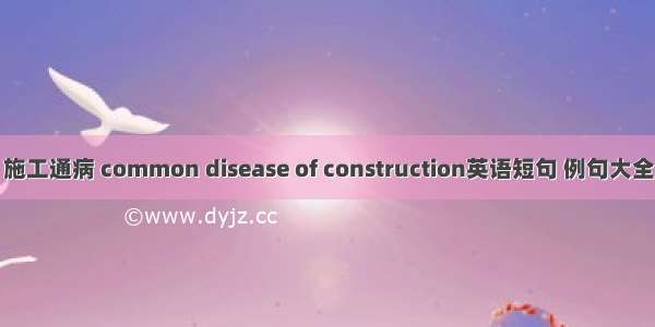 施工通病 common disease of construction英语短句 例句大全