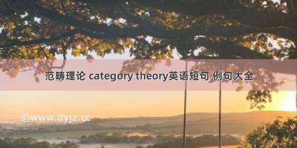 范畴理论 category theory英语短句 例句大全