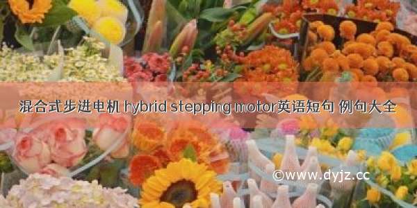 混合式步进电机 hybrid stepping motor英语短句 例句大全