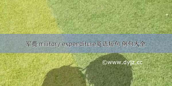 军费 military expenditure英语短句 例句大全