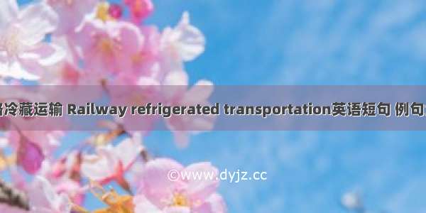 铁路冷藏运输 Railway refrigerated transportation英语短句 例句大全