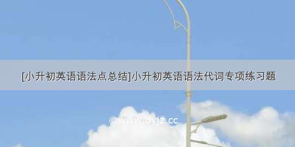 [小升初英语语法点总结]小升初英语语法代词专项练习题