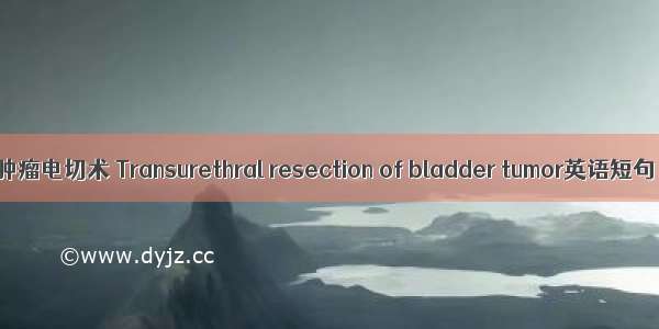 经尿道膀胱肿瘤电切术 Transurethral resection of bladder tumor英语短句 例句大全