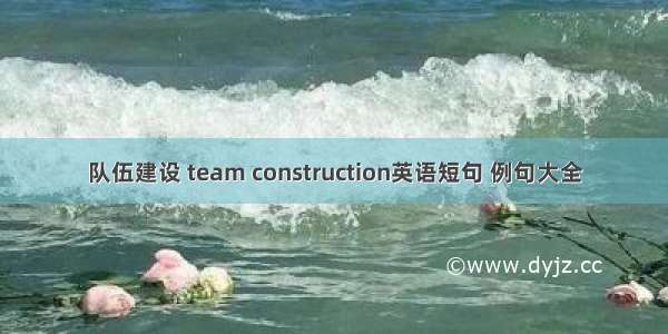 队伍建设 team construction英语短句 例句大全