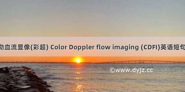 彩色多普勒血流显像(彩超) Color Doppler flow imaging (CDFI)英语短句 例句大全