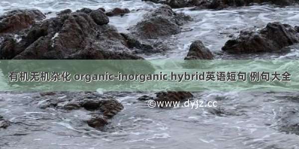 有机无机杂化 organic-inorganic hybrid英语短句 例句大全