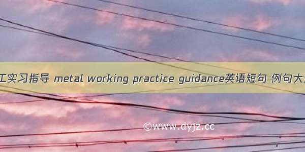 金工实习指导 metal working practice guidance英语短句 例句大全