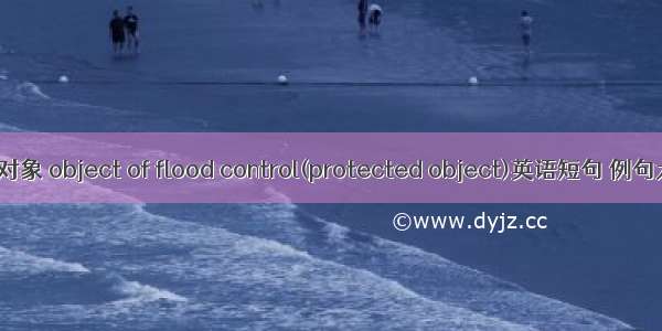 防洪对象 object of flood control(protected object)英语短句 例句大全