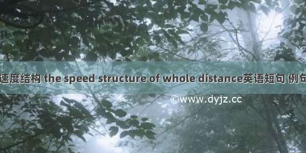 全程速度结构 the speed structure of whole distance英语短句 例句大全