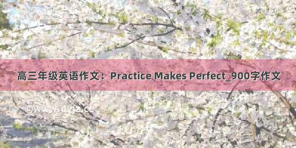 高三年级英语作文：Practice Makes Perfect_900字作文