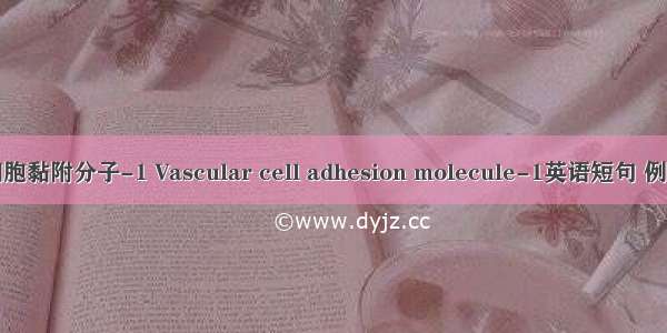 血管细胞黏附分子-1 Vascular cell adhesion molecule-1英语短句 例句大全
