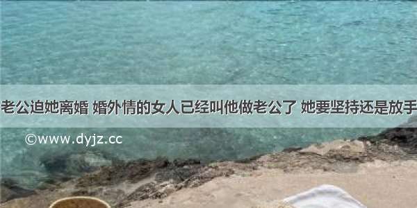 老公迫她离婚 婚外情的女人已经叫他做老公了 她要坚持还是放手