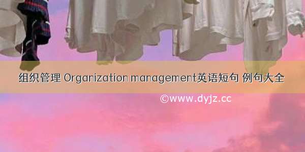 组织管理 Organization management英语短句 例句大全