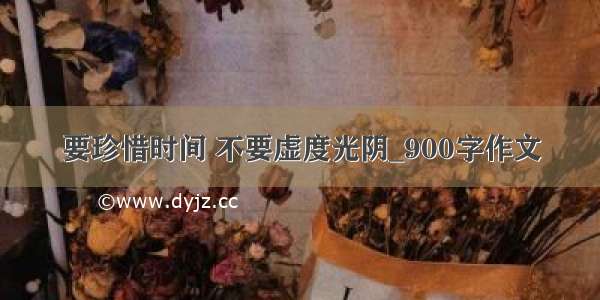 要珍惜时间 不要虚度光阴_900字作文