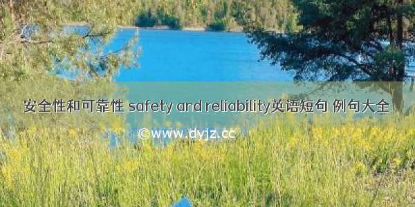 安全性和可靠性 safety and reliability英语短句 例句大全