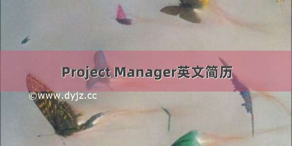 Project Manager英文简历