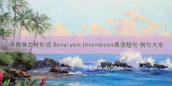 肾静脉血栓形成 Renal vein thrombosis英语短句 例句大全