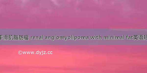 少脂肪血管平滑肌脂肪瘤 renal angiomyolipoma with minimal fat英语短句 例句大全