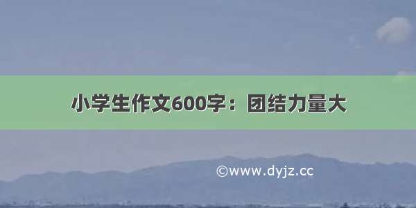 小学生作文600字：团结力量大