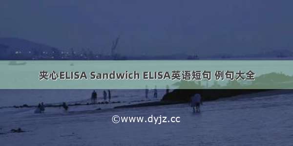 夹心ELISA Sandwich ELISA英语短句 例句大全