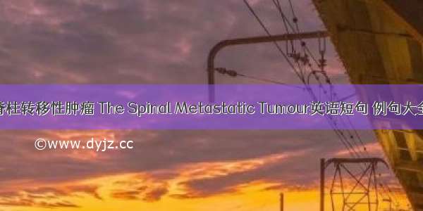 脊柱转移性肿瘤 The Spinal Metastatic Tumour英语短句 例句大全