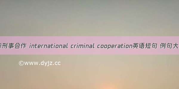 国际刑事合作 international criminal cooperation英语短句 例句大全