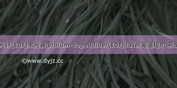 掺铒光纤(EDF)激光器 erbium-doped fiber(EDF) laser英语短句 例句大全