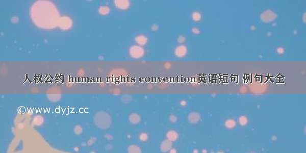 人权公约 human rights convention英语短句 例句大全