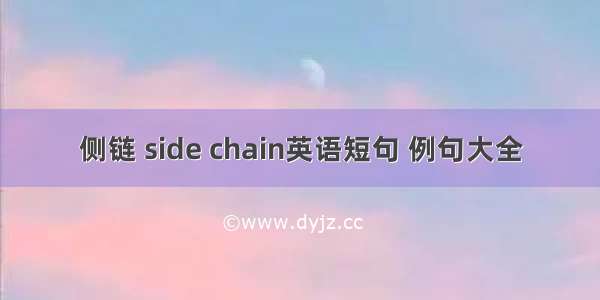 侧链 side chain英语短句 例句大全