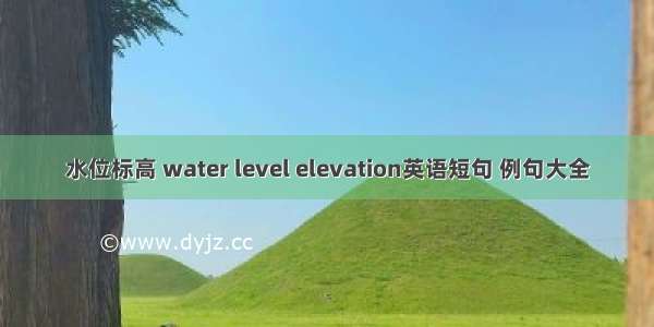 水位标高 water level elevation英语短句 例句大全