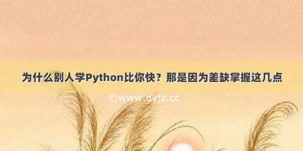 为什么别人学Python比你快？那是因为差缺掌握这几点