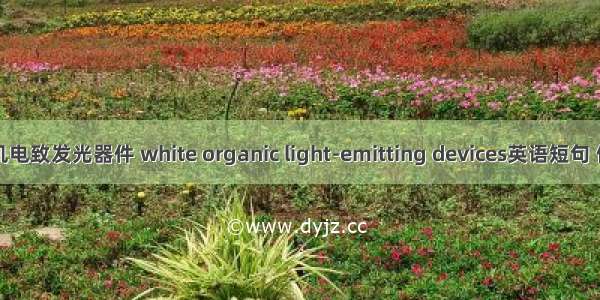 白色有机电致发光器件 white organic light-emitting devices英语短句 例句大全