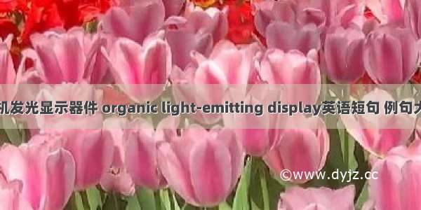 有机发光显示器件 organic light-emitting display英语短句 例句大全