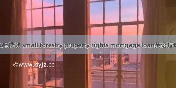 小额林权抵押贷款 small forestry property rights mortgage loan英语短句 例句大全