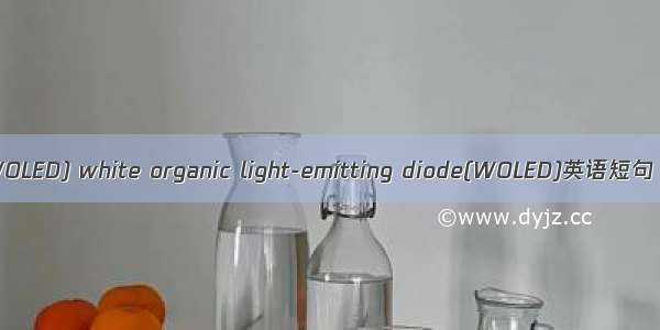 白光器件(WOLED) white organic light-emitting diode(WOLED)英语短句 例句大全